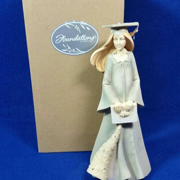 Enesco Foundations Graduation Girl Figurine 2014 Enesco 4044086 With Box - Picture 2 of 10